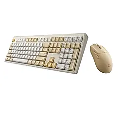 irocks K105RP 無線三模藍牙剪刀腳 靜音鍵盤滑鼠組 三色/ 亞麻晨光