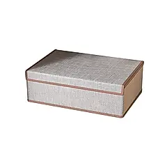 BESTHOT 掀蓋式內衣褲分隔收納-棉麻款/  深灰色