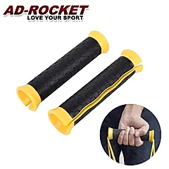 【AD-ROCKET】專業彈力帶舒適防滑握把 兩入組 握力把 助力 健身 重訓 (兩色)/ 黃色 兩入