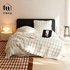 【好物良品】抱枕45x45cm二入組_可水洗烘乾厚質高密度保暖親膚滑順仿兔絨毛毯被蓋毯/ 抱枕45x45cm二入組/ 白色