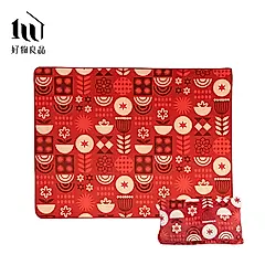 【好物良品】聖誕特選折疊空調毯辦公室趴睡枕兩用款/ 80x100cm/ 聖誕紅圖騰