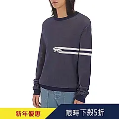MAISON KITSUNÉ 海軍藍疾行狐狸網格針織毛衣/中性/ L