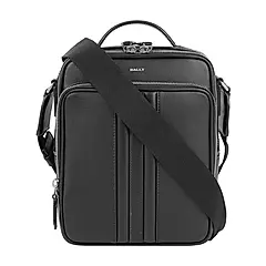 【BALLY】Mythos 黑條紋再生牛皮手提/斜背二用包(黑色)/ 平行輸入