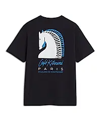 CAFÉ KITSUNÉ 黑色農曆新年寬版短TEE/中性/ M