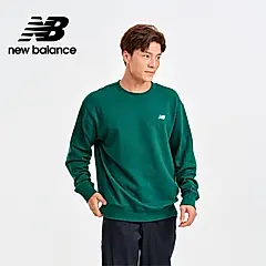 【New Balance】刺繡NB圓領長袖上衣_MT41507NWG_男性_綠色/M