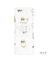 濱文様 和風純棉速乾長巾/ 眼鏡貓貓