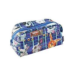 日本 Nathalie Lete 格紋收納包/ Rabbits Blue