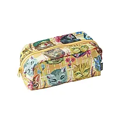 日本 Nathalie Lete 格紋收納包/ Cats Yellow