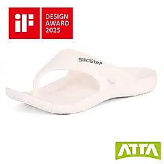 ATTA SilicStep 矽晶減塑環保足弓夾腳拖鞋/白/7號