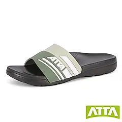 ATTA運動風圖紋室外拖鞋-綠黑25號
