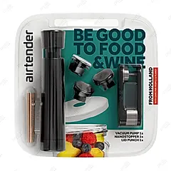 Airtender真空保鮮食物及酒塞組/ 含真空塞3入及瓶蓋打動器