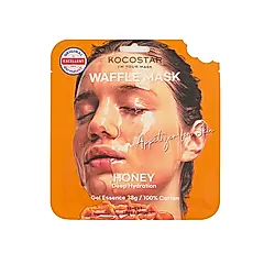 韓國KOCOSTAR鬆餅格精華液面膜/ 蜂蜜/ 深層保水