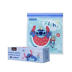 HOUSUXI迪士尼史迪奇雙夾鏈保鮮袋/ M/ 20入/ 盒