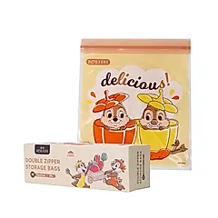 HOUSUXI迪士尼奇奇蒂蒂雙夾鏈保鮮袋/ M/ 20入/ 盒