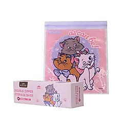 HOUSUXI迪士尼瑪麗貓雙夾鏈保鮮袋/ M/ 20入/ 盒