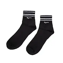 【里仁】運動短襪(灰條)黑 21-24cm