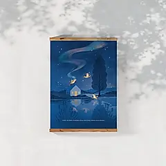 Hello Studio插畫A4海報/ 星辰無憂夜