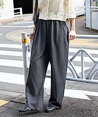 JS/Wool-like Stretch Wide Pants (2)/褲子/灰色(006)/036