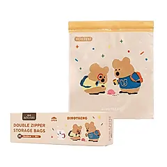 HOUSUXI DINOTAENG雙夾鏈保鮮袋/ 校園/ M/ 20入/ 盒