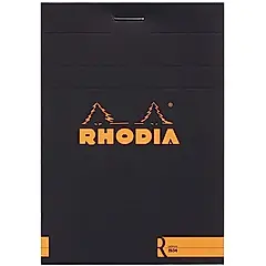 法國RHODIA Le R 上掀式騎馬釘空白筆記本/ 85X120MM/ Black/ Plain