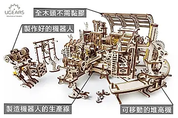 UGEARS自我推進模型/ 機械小鎮/ Robot Factory機器人工廠
