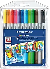 STAEDTLER 12色雙頭易洗彩色筆組