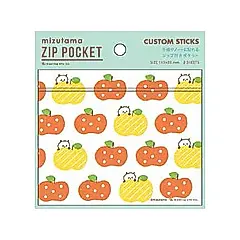 日本 Greeting Life Custom 可黏貼式收納袋/ Mizutama/ 蘋果/ 2入