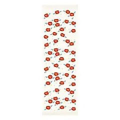 日本 kontex Nunogoyomi 純棉輕薄長巾/ S/ 紅色山茶花