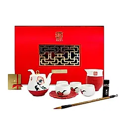 TALES神話言x故宮-仙萼酌墨-品茗茶具組4人(1壺1茶海4杯4碟)
