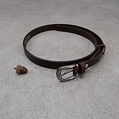 Be Two 義大利植鞣單層牛皮皮帶18mm_ 深咖色/圓型皮帶頭/M號【適用30吋至35吋】