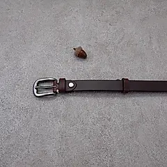 Be Two 義大利植鞣單層牛皮皮帶18mm_ 深咖色/方型皮帶頭/M號【適用30吋至35吋】