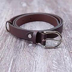 Be Two 義大利植鞣單層牛皮皮帶25mm_ 深咖色/圓型皮帶頭/L號【適用35吋至40吋】