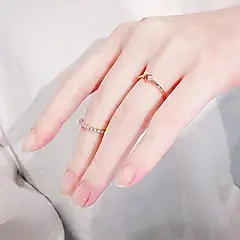 JUST BLOOM月光焦點純銀玫瑰金戒指＃7