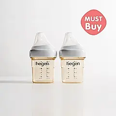 hegen金色奇蹟PPSU多功能方圓型寬口奶瓶雙瓶組/ 150ml