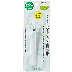 日本綠鐘+QQ不銹鋼滑膠柄細口毛拔(QQ-502)