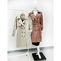 My'stere秋裝上市-韓系時尚雙排釦長版風衣-卡其色-S