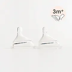 hegen防脹氣真實擬乳智慧奶嘴/ 中速/ 兩入組