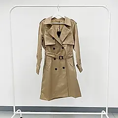 My'stere秋裝上市-韓系時尚雙排釦長版風衣-卡其-L