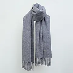 KAI KAI "Plain" 純羊毛素色圍巾 (深灰)/F