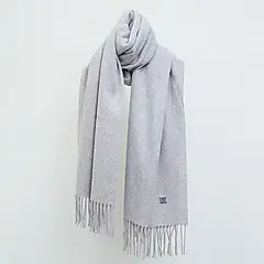 KAI KAI "Plain" 純羊毛素色圍巾 (淺灰)/F