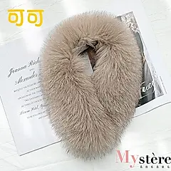 My'stere時尚貴氣狐狸毛皮草圍脖圍巾-可可