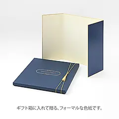 日本MIDORI雙門卡片附貼紙/ 盒裝/ 深藍/ A