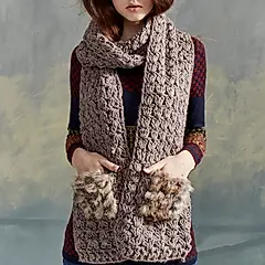 i prefer 粗針手勾兔毛圍巾