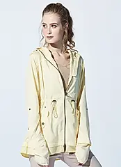 ST.MALO輕量長版防曬防蚊UPF50+緹花外套-1852WJ-粉鵝黃-XL號