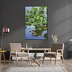 御畫房 春水遊 國家一級畫師手繪油畫60x90cm