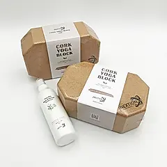 【INEXTION】誠品獨家組合 (羽量級八角軟木瑜珈磚2入+茶樹瑜珈墊清潔劑1瓶)