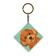 EMJOUR雙面刺繡吊飾/ 玩具貴賓