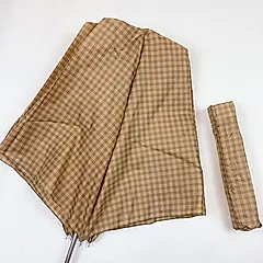 ALA日系晴雨傘/格紋款折疊傘/卡其色