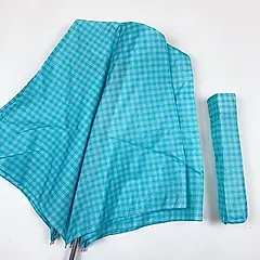 ALA日系晴雨傘/格紋款折疊傘/天藍色