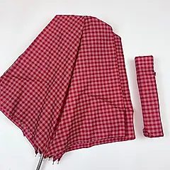 ALA日系晴雨傘/格紋款折疊傘/紅色